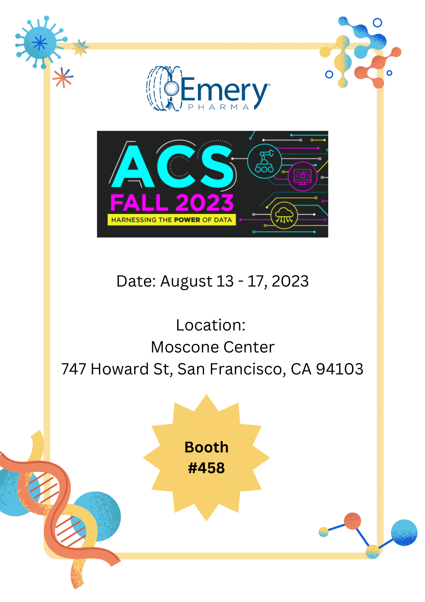 Emery Pharma to Participate in 2023 ACS National Meeting & Expo, San